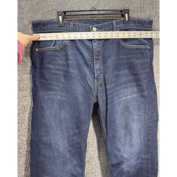 Levis 505 Jeans Mens 40x32 Blue Regular Straight Leg Denim Stretch Dark Wash - Picture 8 of 12
